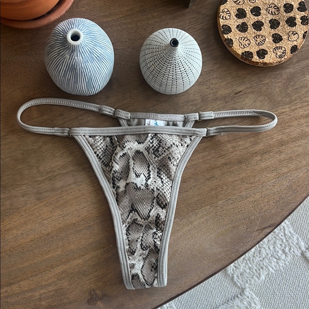 Andi Bagus Snakeskin Print Thong